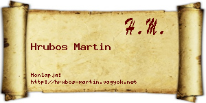 Hrubos Martin névjegykártya